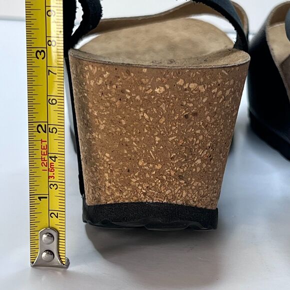 Eric Michael Rosalie Platform Wedge Cork Sandal Black/Pewter Women EU 40/9.5 NWB - Picture 10 of 11